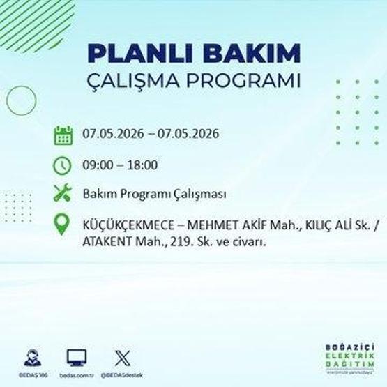 İSTANBUL ELEKTRİK KESİNTİSİ 7 MAYIS 2026: BEDAŞ Duyurdu 19 İlçe Karanlığa Gömülecek İstanbul Elektrik Kesintisi Kaç Saat Sürecek, Ne Zaman Bitecek