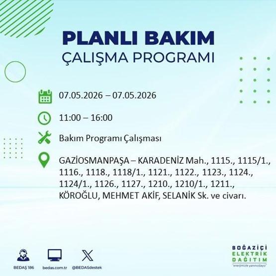 İSTANBUL ELEKTRİK KESİNTİSİ 7 MAYIS 2026: BEDAŞ Duyurdu 19 İlçe Karanlığa Gömülecek İstanbul Elektrik Kesintisi Kaç Saat Sürecek, Ne Zaman Bitecek