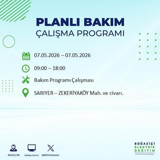 İSTANBUL ELEKTRİK KESİNTİSİ 7 MAYIS 2026: BEDAŞ Duyurdu 19 İlçe Karanlığa Gömülecek İstanbul Elektrik Kesintisi Kaç Saat Sürecek, Ne Zaman Bitecek