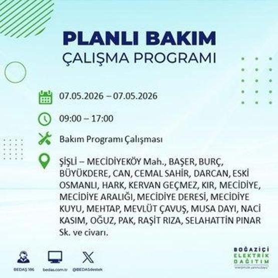 İSTANBUL ELEKTRİK KESİNTİSİ 7 MAYIS 2026: BEDAŞ Duyurdu 19 İlçe Karanlığa Gömülecek İstanbul Elektrik Kesintisi Kaç Saat Sürecek, Ne Zaman Bitecek