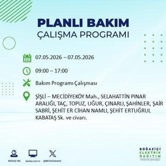 İSTANBUL ELEKTRİK KESİNTİSİ 7 MAYIS 2026: BEDAŞ Duyurdu 19 İlçe Karanlığa Gömülecek İstanbul Elektrik Kesintisi Kaç Saat Sürecek, Ne Zaman Bitecek