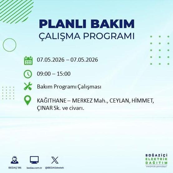İSTANBUL ELEKTRİK KESİNTİSİ 7 MAYIS 2026: BEDAŞ Duyurdu 19 İlçe Karanlığa Gömülecek İstanbul Elektrik Kesintisi Kaç Saat Sürecek, Ne Zaman Bitecek