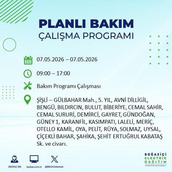İSTANBUL ELEKTRİK KESİNTİSİ 7 MAYIS 2026: BEDAŞ Duyurdu 19 İlçe Karanlığa Gömülecek İstanbul Elektrik Kesintisi Kaç Saat Sürecek, Ne Zaman Bitecek