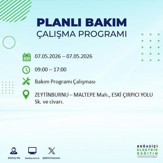 İSTANBUL ELEKTRİK KESİNTİSİ 7 MAYIS 2026: BEDAŞ Duyurdu 19 İlçe Karanlığa Gömülecek İstanbul Elektrik Kesintisi Kaç Saat Sürecek, Ne Zaman Bitecek