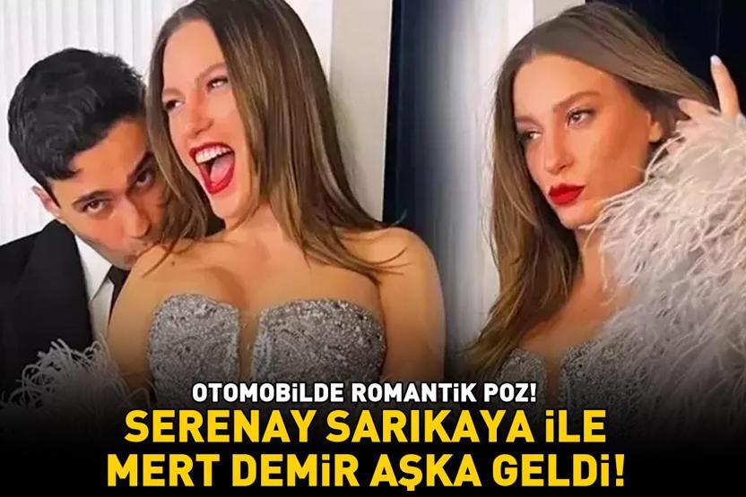 Serenay Sarıkaya ile Mert Demir aşka geldi Otomobilde romantik poz