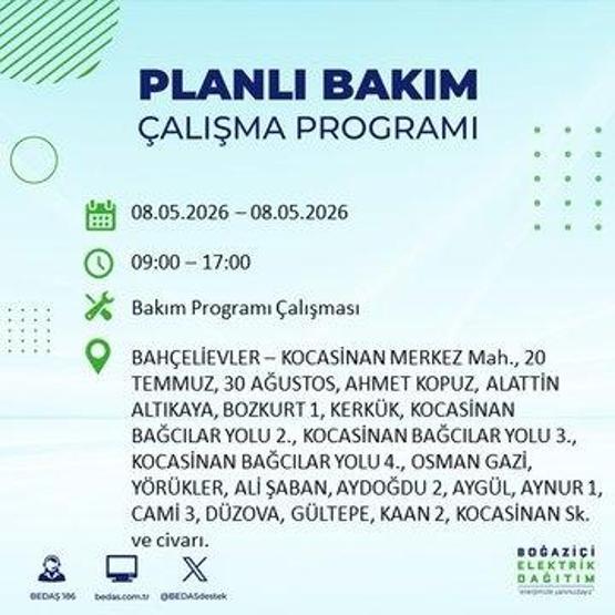 8 MAYIS İSTANBUL ELEKTRİK KESİNTİSİ: BEDAŞ Duyurdu Hangi İlçelerde Elektrik Yok