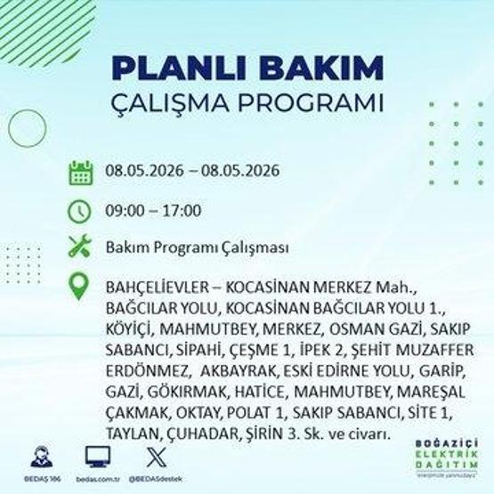 8 MAYIS İSTANBUL ELEKTRİK KESİNTİSİ: BEDAŞ Duyurdu Hangi İlçelerde Elektrik Yok