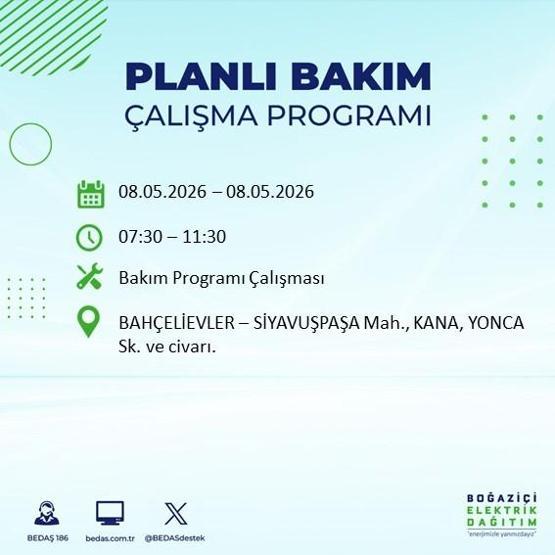 8 MAYIS İSTANBUL ELEKTRİK KESİNTİSİ: BEDAŞ Duyurdu Hangi İlçelerde Elektrik Yok