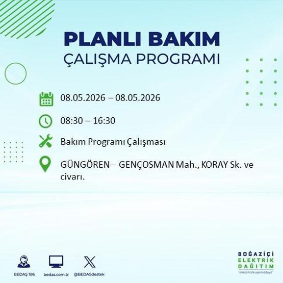 8 MAYIS İSTANBUL ELEKTRİK KESİNTİSİ: BEDAŞ Duyurdu Hangi İlçelerde Elektrik Yok