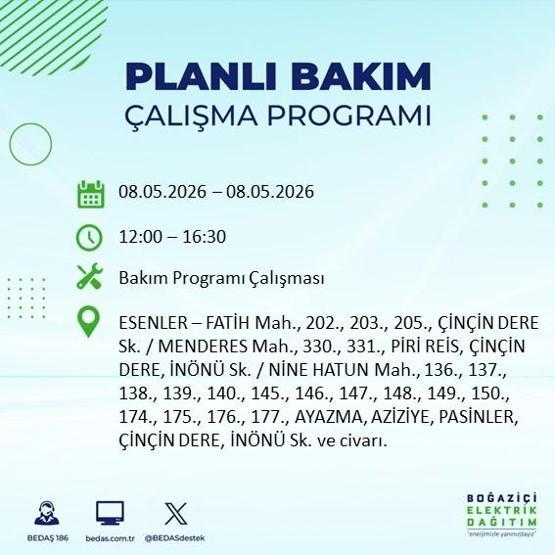 8 MAYIS İSTANBUL ELEKTRİK KESİNTİSİ: BEDAŞ Duyurdu Hangi İlçelerde Elektrik Yok