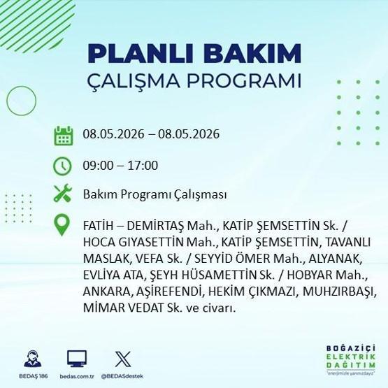8 MAYIS İSTANBUL ELEKTRİK KESİNTİSİ: BEDAŞ Duyurdu Hangi İlçelerde Elektrik Yok
