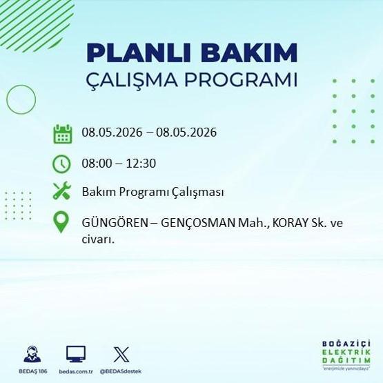 8 MAYIS İSTANBUL ELEKTRİK KESİNTİSİ: BEDAŞ Duyurdu Hangi İlçelerde Elektrik Yok
