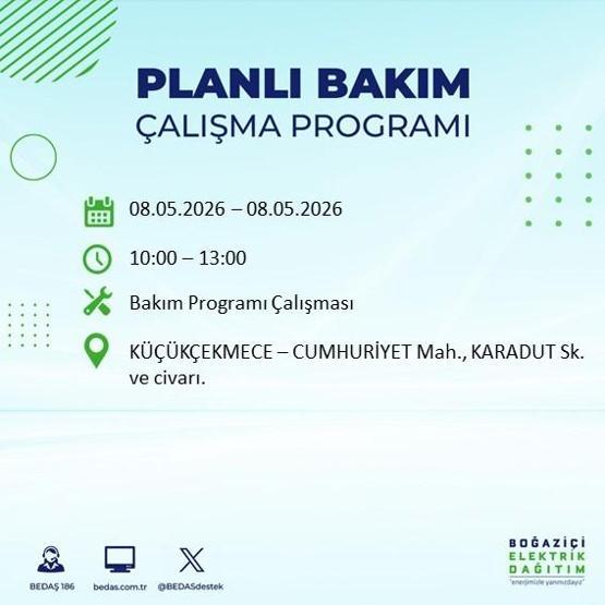 8 MAYIS İSTANBUL ELEKTRİK KESİNTİSİ: BEDAŞ Duyurdu Hangi İlçelerde Elektrik Yok