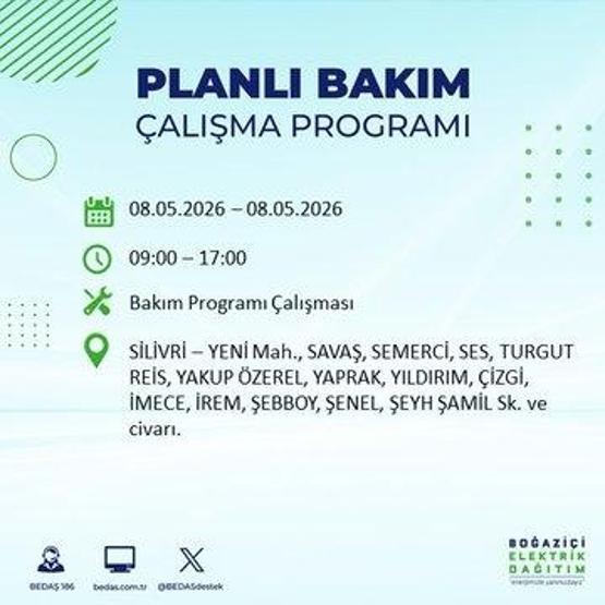8 MAYIS İSTANBUL ELEKTRİK KESİNTİSİ: BEDAŞ Duyurdu Hangi İlçelerde Elektrik Yok