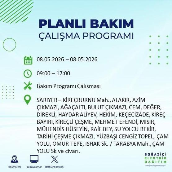 8 MAYIS İSTANBUL ELEKTRİK KESİNTİSİ: BEDAŞ Duyurdu Hangi İlçelerde Elektrik Yok
