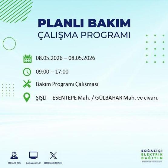 8 MAYIS İSTANBUL ELEKTRİK KESİNTİSİ: BEDAŞ Duyurdu Hangi İlçelerde Elektrik Yok