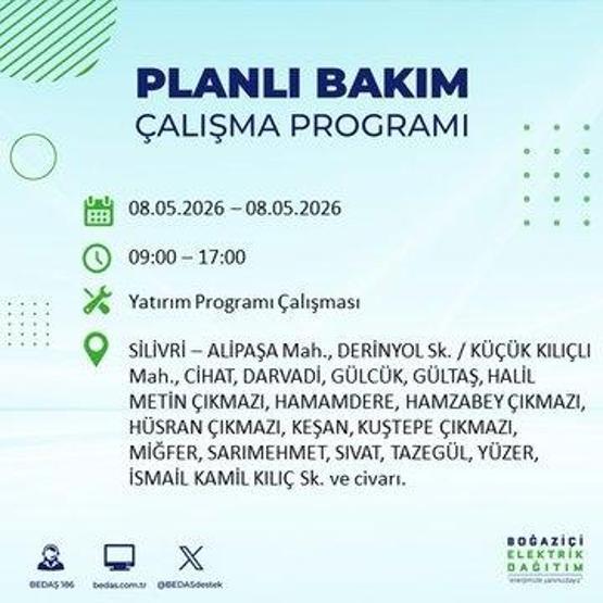 8 MAYIS İSTANBUL ELEKTRİK KESİNTİSİ: BEDAŞ Duyurdu Hangi İlçelerde Elektrik Yok