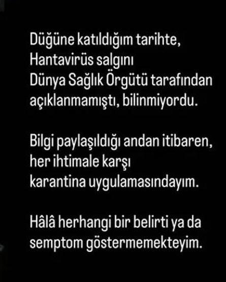 Hantavirüs gemisi Düğüne katılan Ruhi Çenetten tepkilere yanıt: Karantina uygulamasındayım