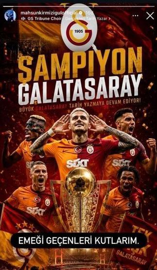 4. Kez Üst Üste Gelen Zafer Süper Ligde Şampiyon Galatasaray Ünlülerden Kutlama Mesajları: Aslanım Çok Yaşa