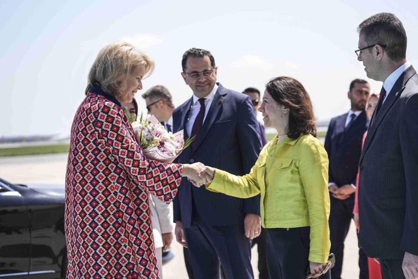 Belçika Kraliçesi Mathilde İstanbulda Dev heyetle Türkiyeye geldi: İşte ziyaretten ilk kareler...