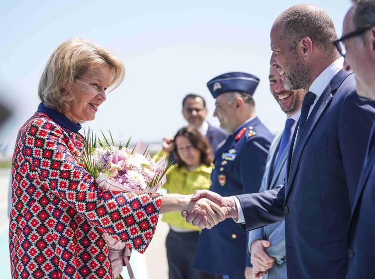 Belçika Kraliçesi Mathilde İstanbulda Dev heyetle Türkiyeye geldi: İşte ziyaretten ilk kareler...