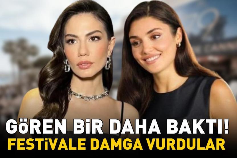 Eşref Rüyanın Nisanı Demet Özdemir ve Hande Erçele bakın Cannes Film Festivaline damga vurdular