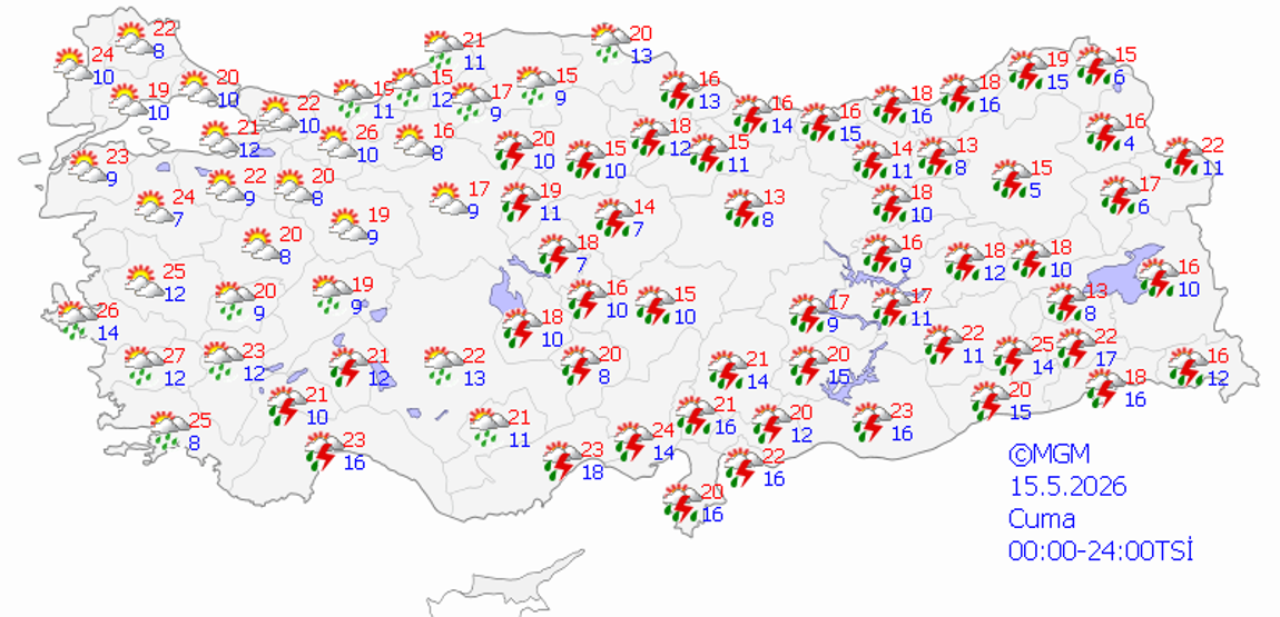 HAVA DURUMU 15 MAYIS CUMA METEOROLOJİ UYARDI: Bugün Hava Nasıl Olacak Ankara, Tokat, Düzce ve Sakarya İçin Kritik Uyarı...