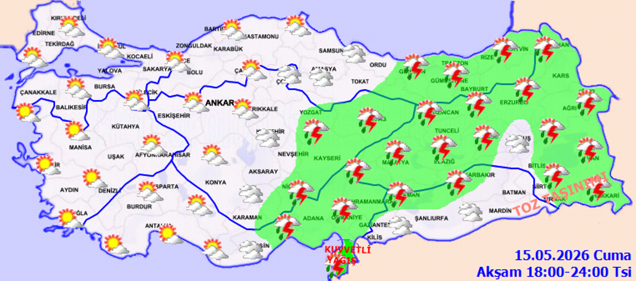 HAVA DURUMU 15 MAYIS CUMA METEOROLOJİ UYARDI: Bugün Hava Nasıl Olacak Ankara, Tokat, Düzce ve Sakarya İçin Kritik Uyarı...