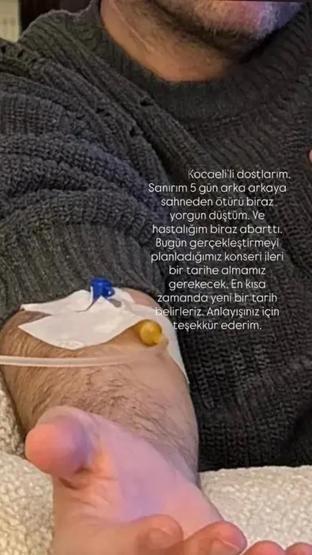 Murat Dalkılıç Sevenlerini Korkuttu Kolunda Serumla Paylaşım: Konser İleri Tarihe Alındı