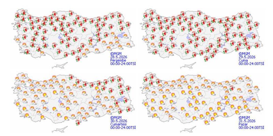 DİKKAT, METEOROLOJİ GÜN GÜN UYARDI... Harita değişti: Bayramda sağanak alarmı