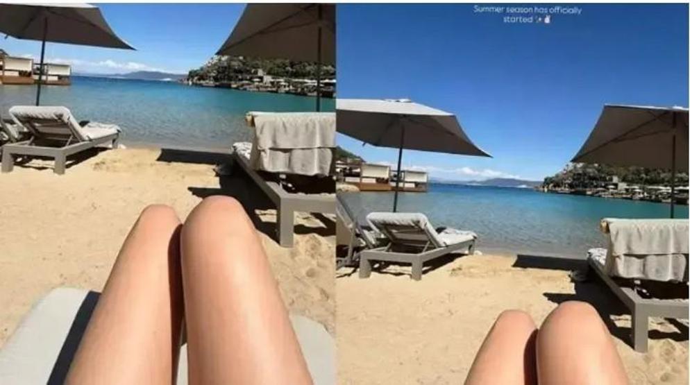 Fahriye Evcen fit görünümüyle dikkat çekti DENİZ KEYFİ