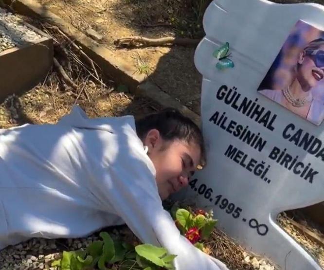EN ACI BAYRAM Bahar Candan, Nihal Candanın mezarına sarılarak ağladı