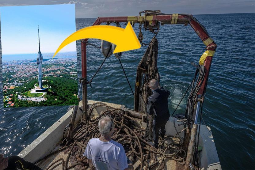 Marmara Denizinden çıkarıldı: Çamlıca Kulesini örtecek büyüklükte ölüm tuzağı