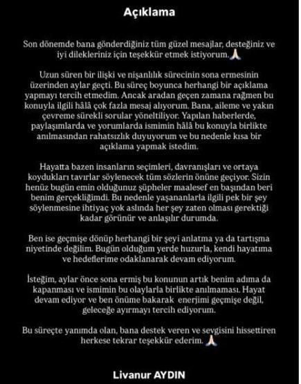 Ali Öner’in eski nişanlısı Livanur Aydın sessizliğini bozdu “Bu konu artık kapansın”