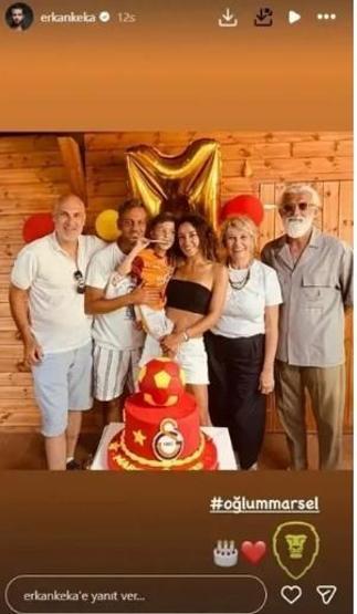 Erkan Kolçak Köstendil ve Cansu Tosun, oğulları Marsel’in doğum gününde buluştu