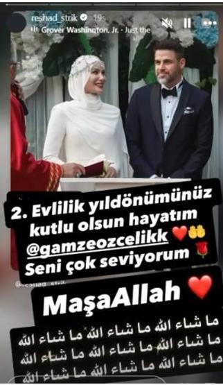 Reshad Strik’ten eşine romantik mesaj: Gamze Özçelik paylaşımlarıyla büyüledi