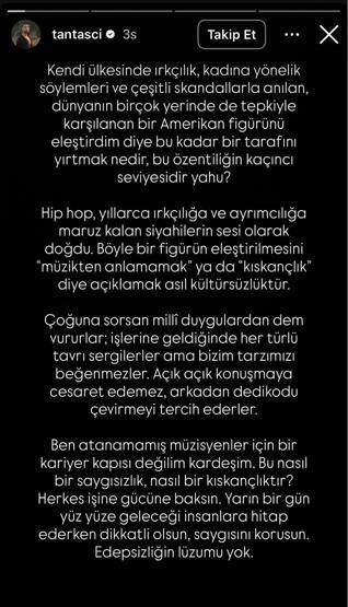 ORTALIK KARIŞACAK Tan Taşçıdan Norm Enderin Kanye West çıkışına bomba yanıt: Edepsizliğin lüzumu yok