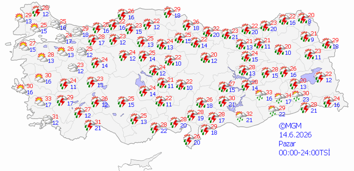 PAZAR GÜNÜ PLAN YAPANLAR DİKKAT Meteoroloji alarm verdi: Kuvvetli sağanak uyarısı