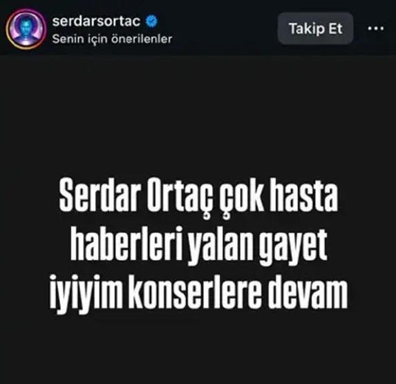 Serdar Ortaç yoğun bakımda tedavi mi görüyor İddialara böyle yanıt verdi: Yalan’