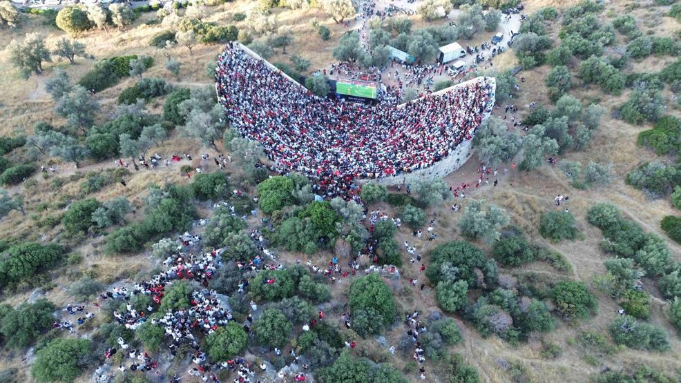Kaştaki antik tiyatroda Dünya Kupası heyecanı