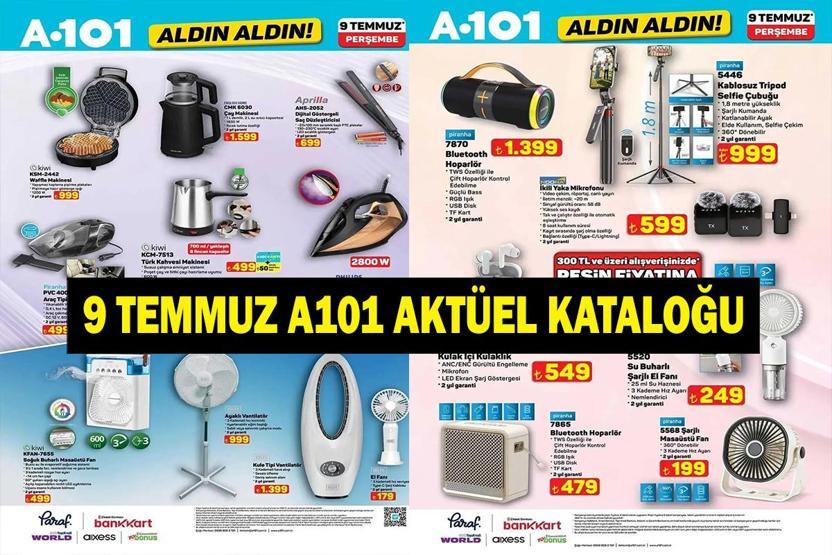 A101 AKTÜEL KATALOG 9 TEMMUZ 2026 YAYINLANDI: A101 Aldın Aldın 9 Temmuz Kataloğunda Yok Yok Kamp Ürünleri, Elektronik Ürünler, Çay Makinesi, Vantilatör, Termos ve Daha Fazlası...