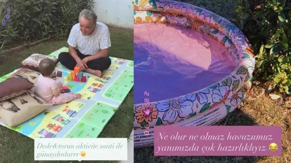 İrem Helvacıoğlu’ndan kızı Sora ile tatil paylaşımı “Dede torun aktivite saati”