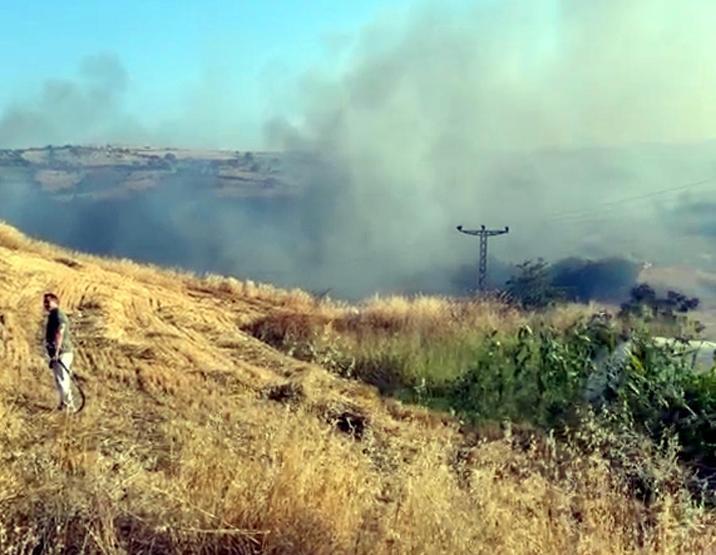 Tekirdağda yangında 80 dönüm arazi zarar gördü
