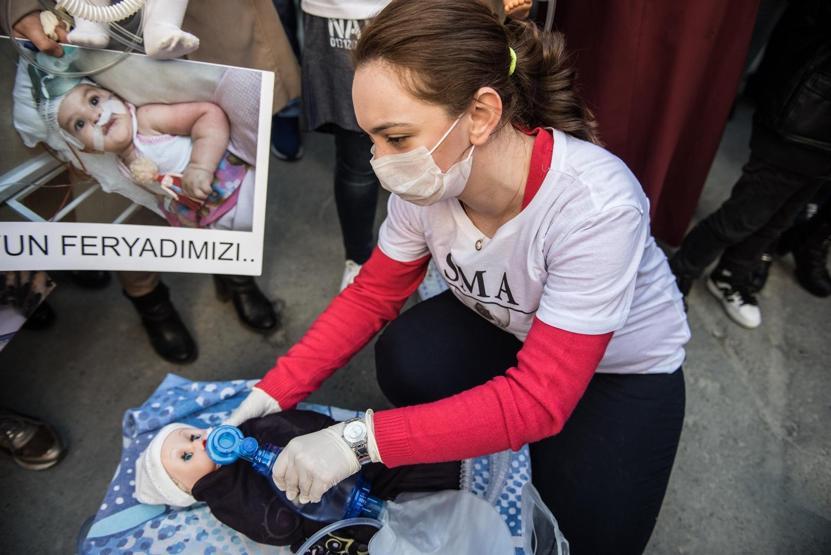 SMA ilacı için eylem yaptılar