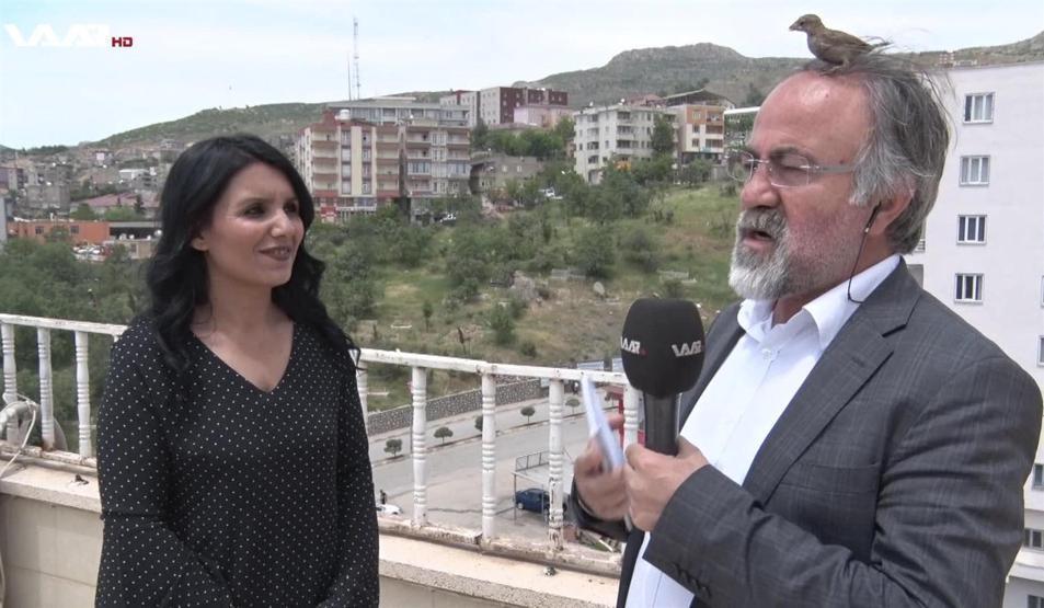 Canlı yayında muhabirin başına kuş kondu