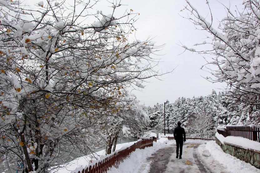 Kar, Bolu ve Gölcükü bembeyaz bir cennete çevirdi