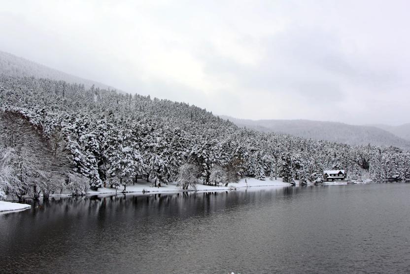 Kar, Bolu ve Gölcükü bembeyaz bir cennete çevirdi