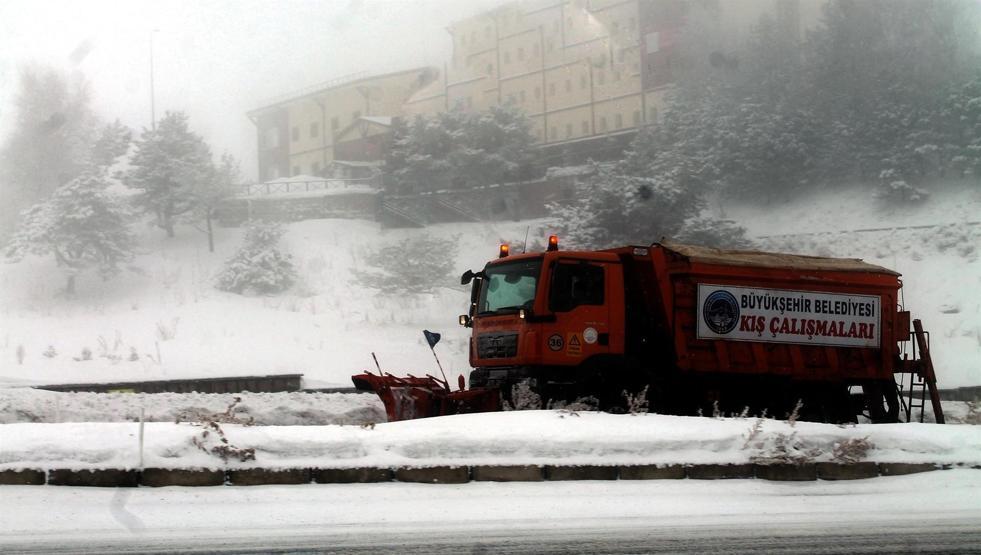 Erciyes Dağında gece sıcaklık eksi 17 derece oldu
