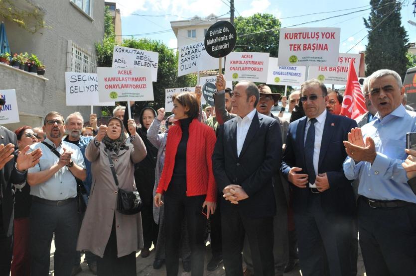 Akif Hamzaçebiden kentsel dönüşüm protestocularına destek