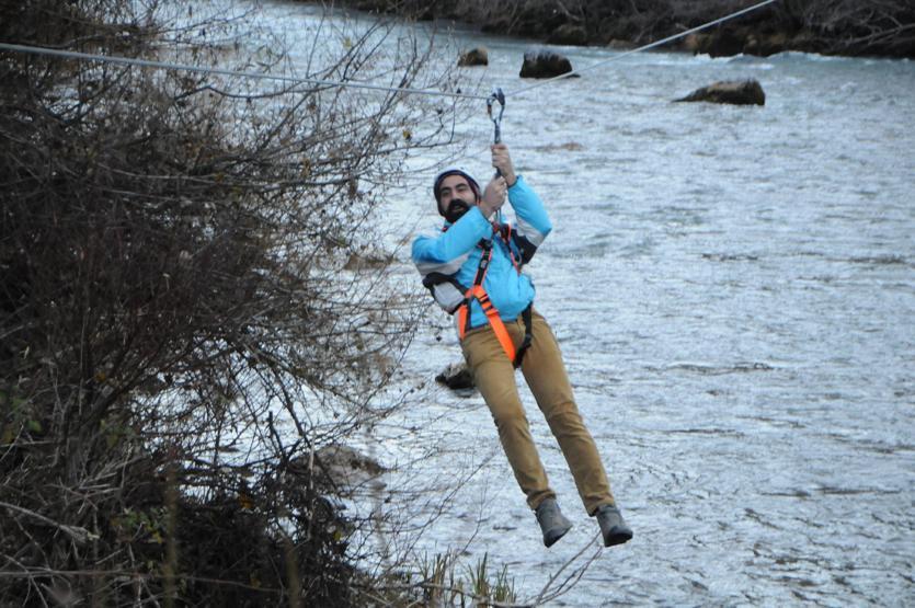 Munzur Vadisinde zipline heyecanı